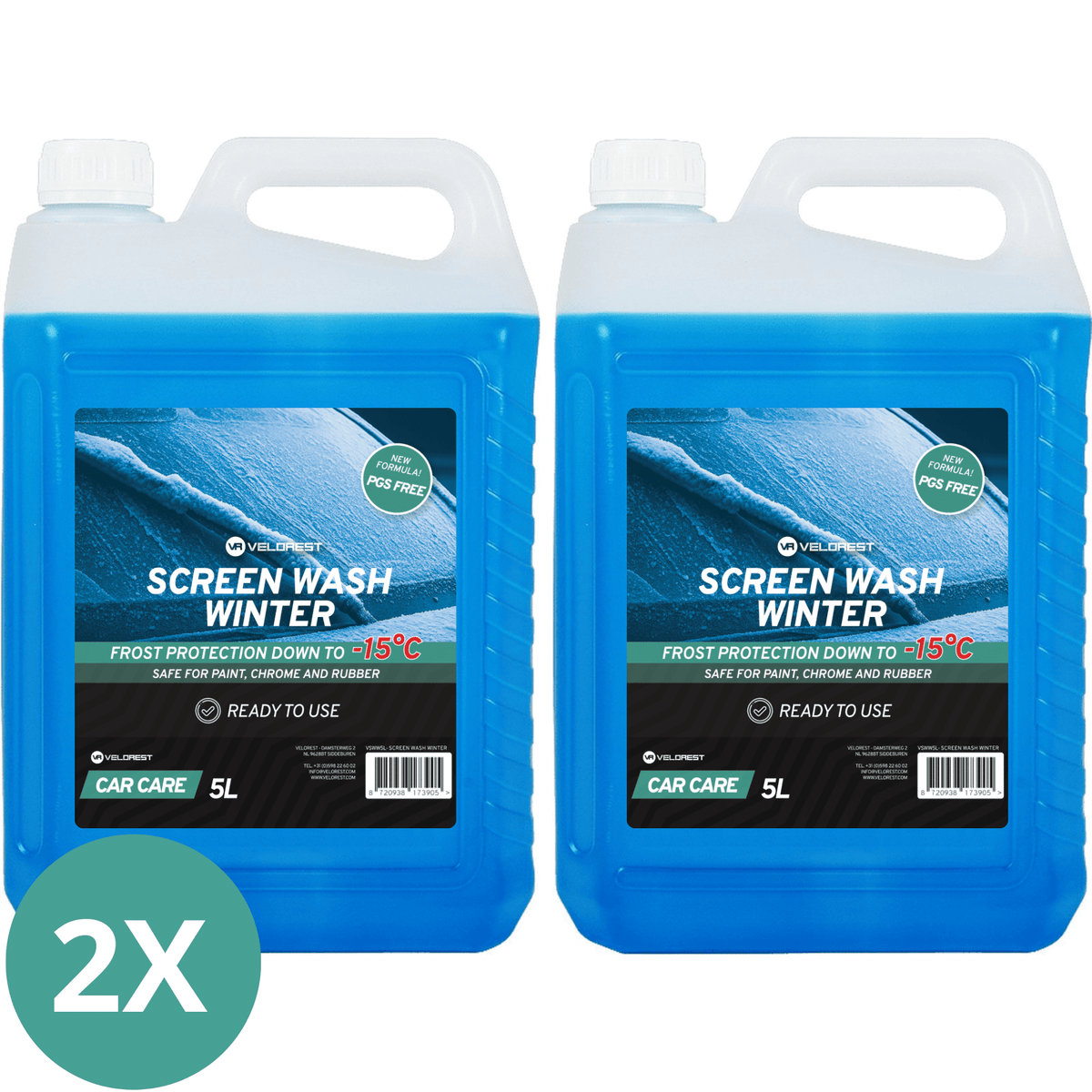 Velorest Screen Wash Winter 5L - Ruitenwisservloeistof Kant & Klaar
