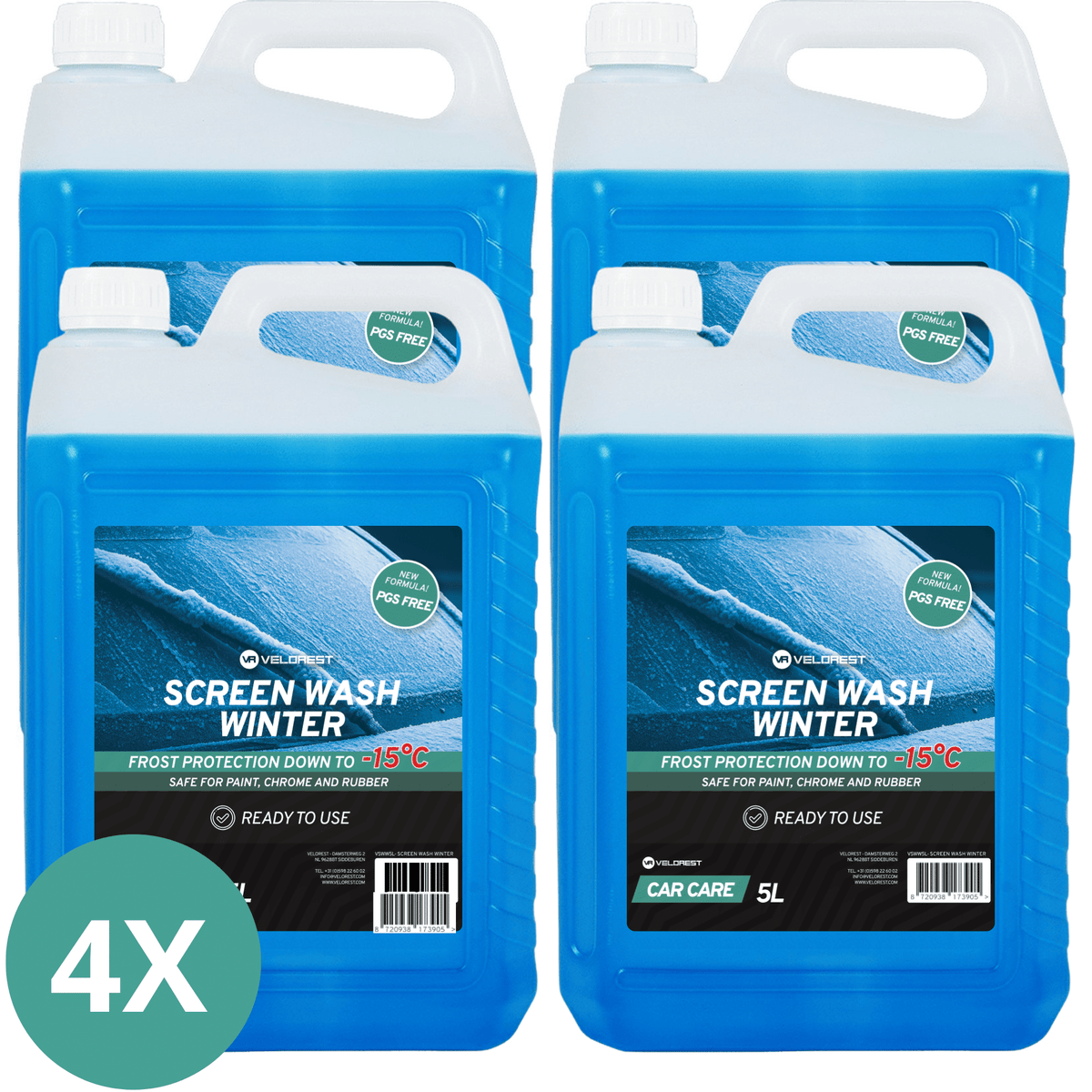 Velorest Screen Wash Winter 5L - Ruitenwisservloeistof Kant & Klaar
